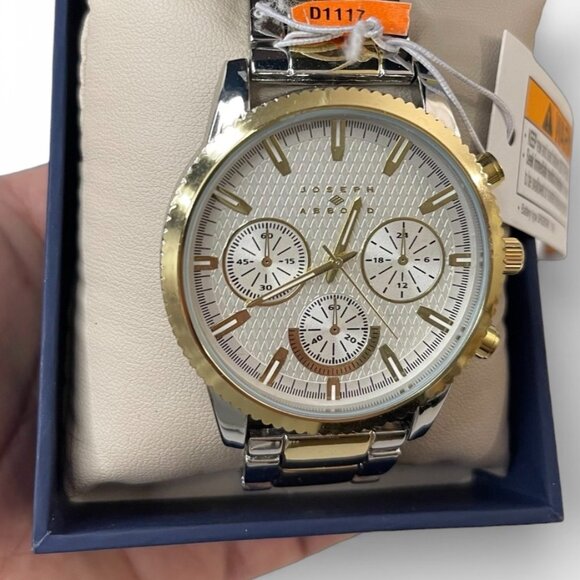 Joseph Abboud Other - Joseph Abboud Silver/Gold-Tone White Dial Mens Watch In Original Box, New